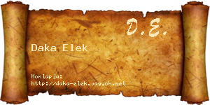 Daka Elek névjegykártya